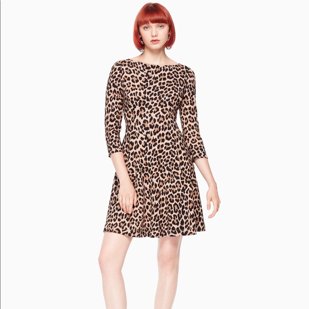 Kate Spade Leopard Print Fit and Flare Dress